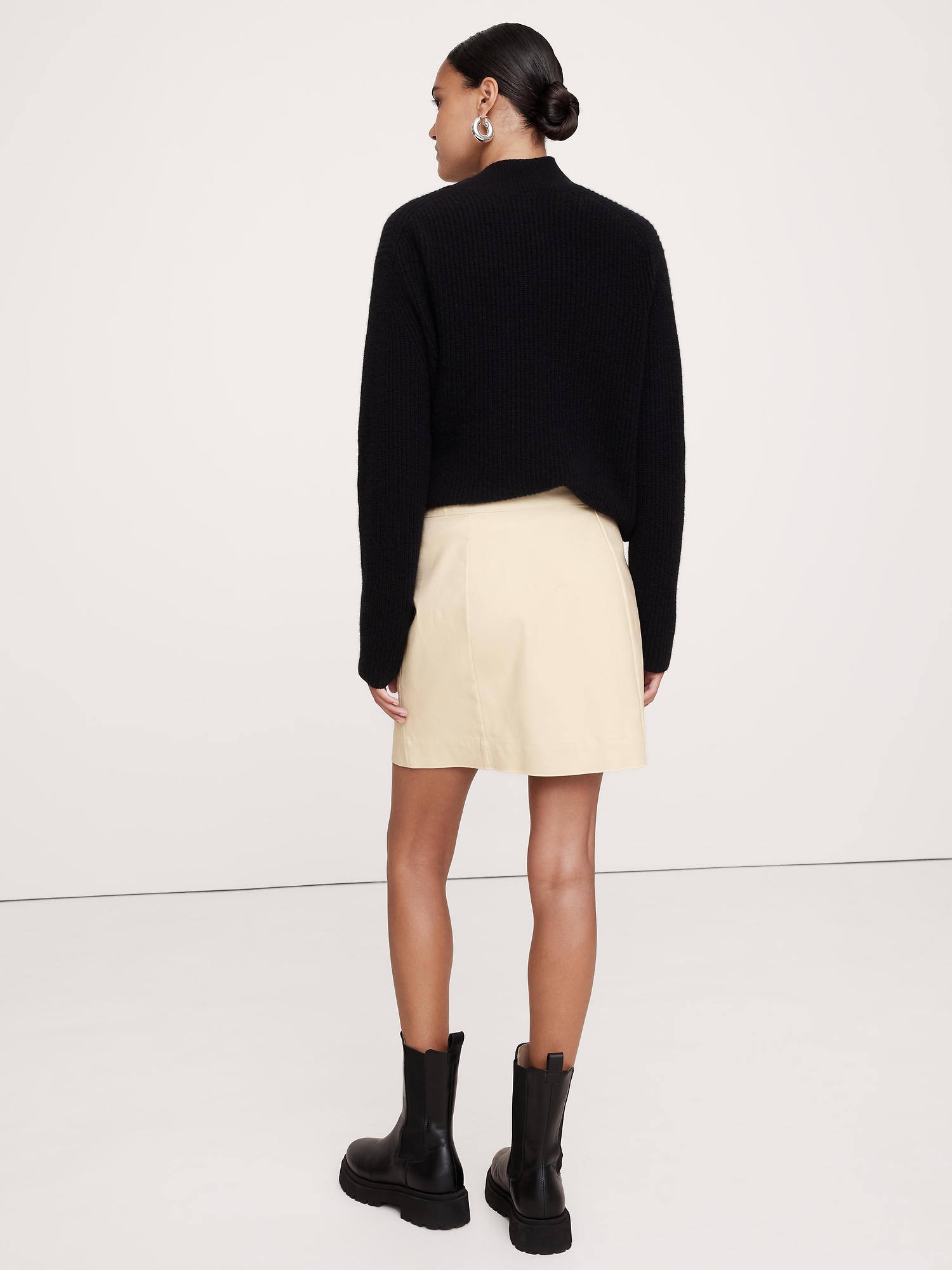 Cotton Canvas Utility Mini Skirt