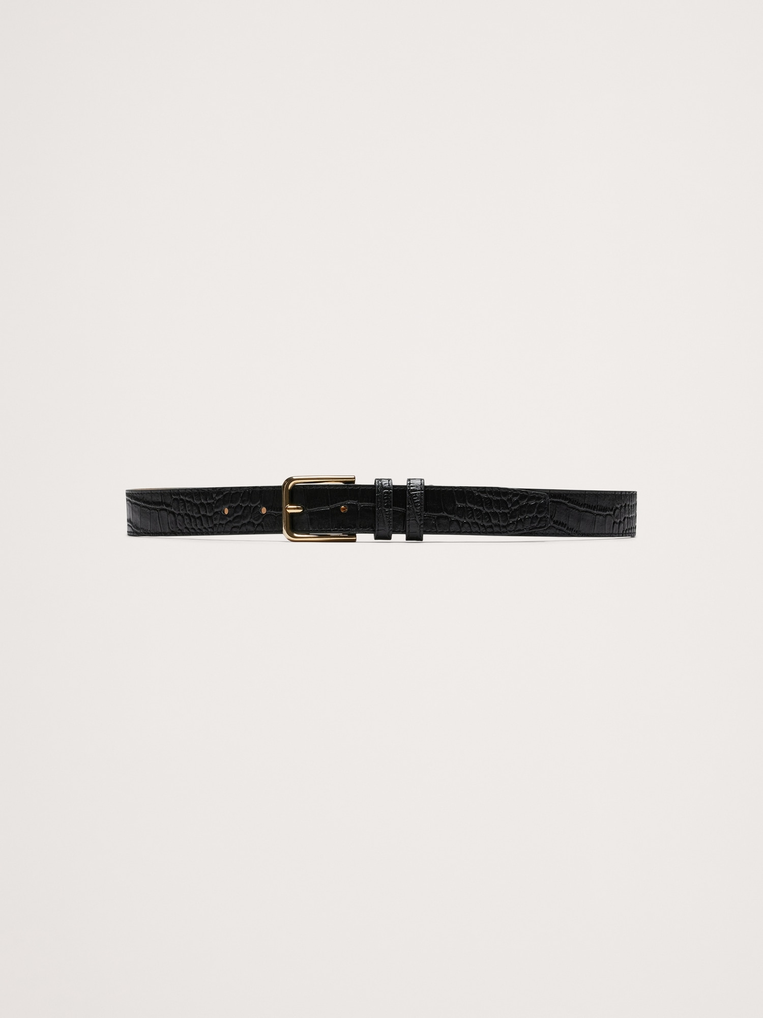 Topstitched Leather Belt