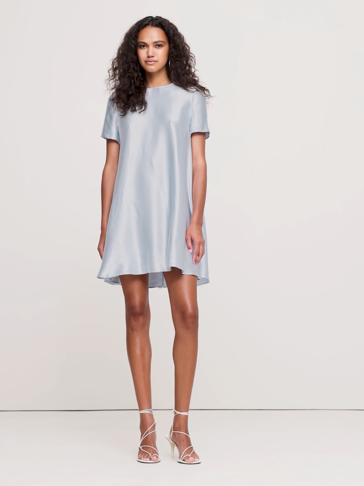 Image number 2 showing, Aurelia Satin Trapeze Mini Dress