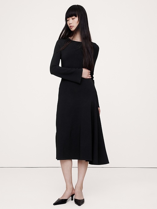 green emerald velvet dress Women Long Sleeve Midi Sweater Dress Mock Neck Pleated Aline Fit Flare Fall  Winter Dress Elegant Knit Party Dress Beige at Amazon Women's Clothing store main image 1