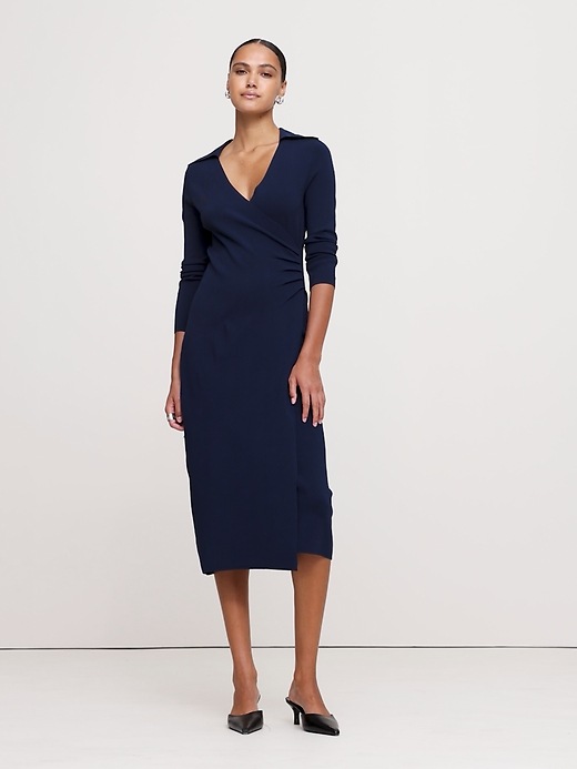 Polo Wrap Sweater Dress Banana Republic