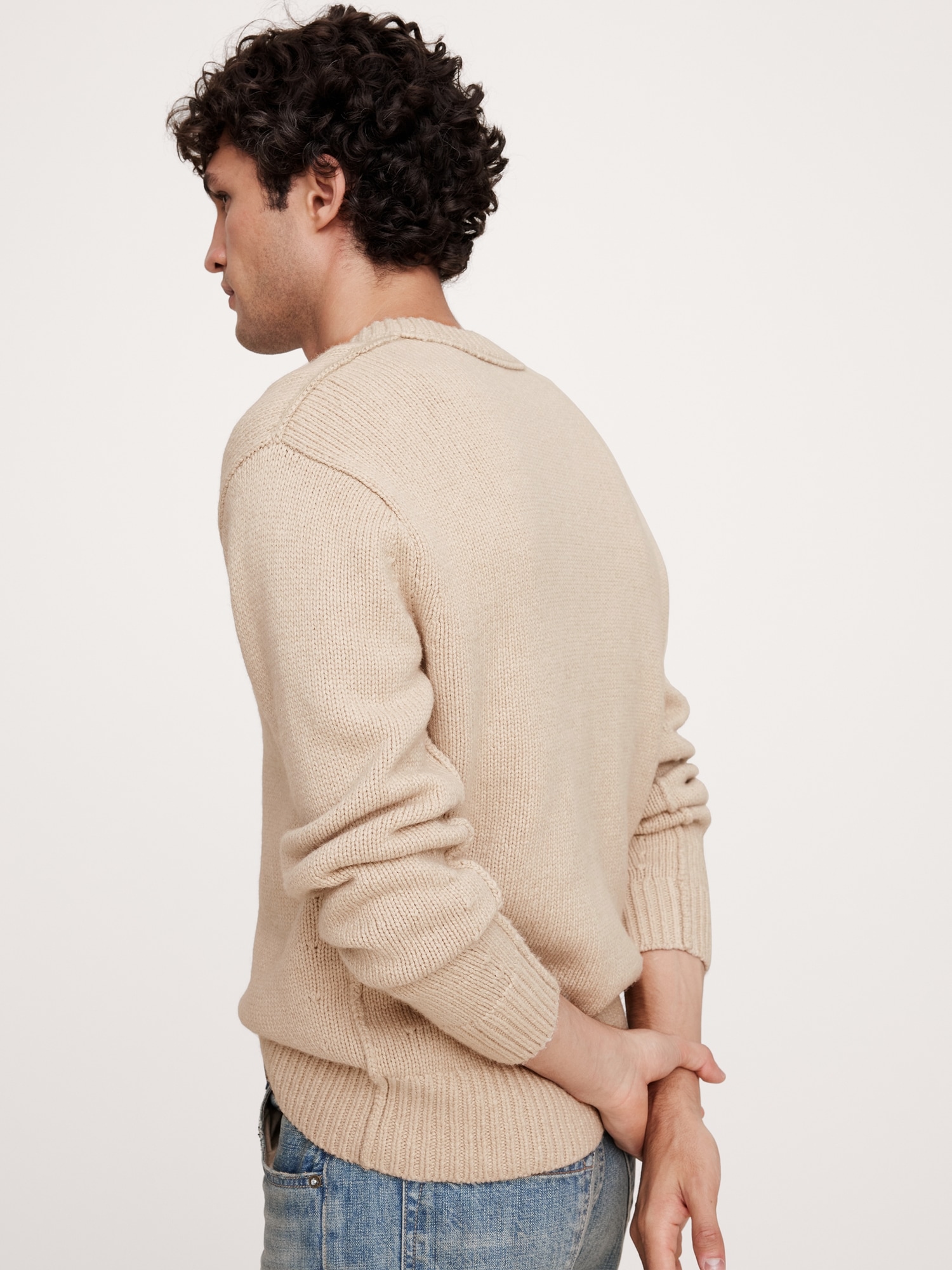 Relaxed Wool-Cotton Crew-Neck Sweater