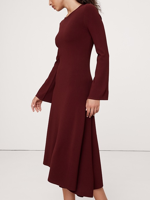 knee length dresses for ladies Out & About Pleated Sweater Midi Dress – Josie's Boutique main image 0