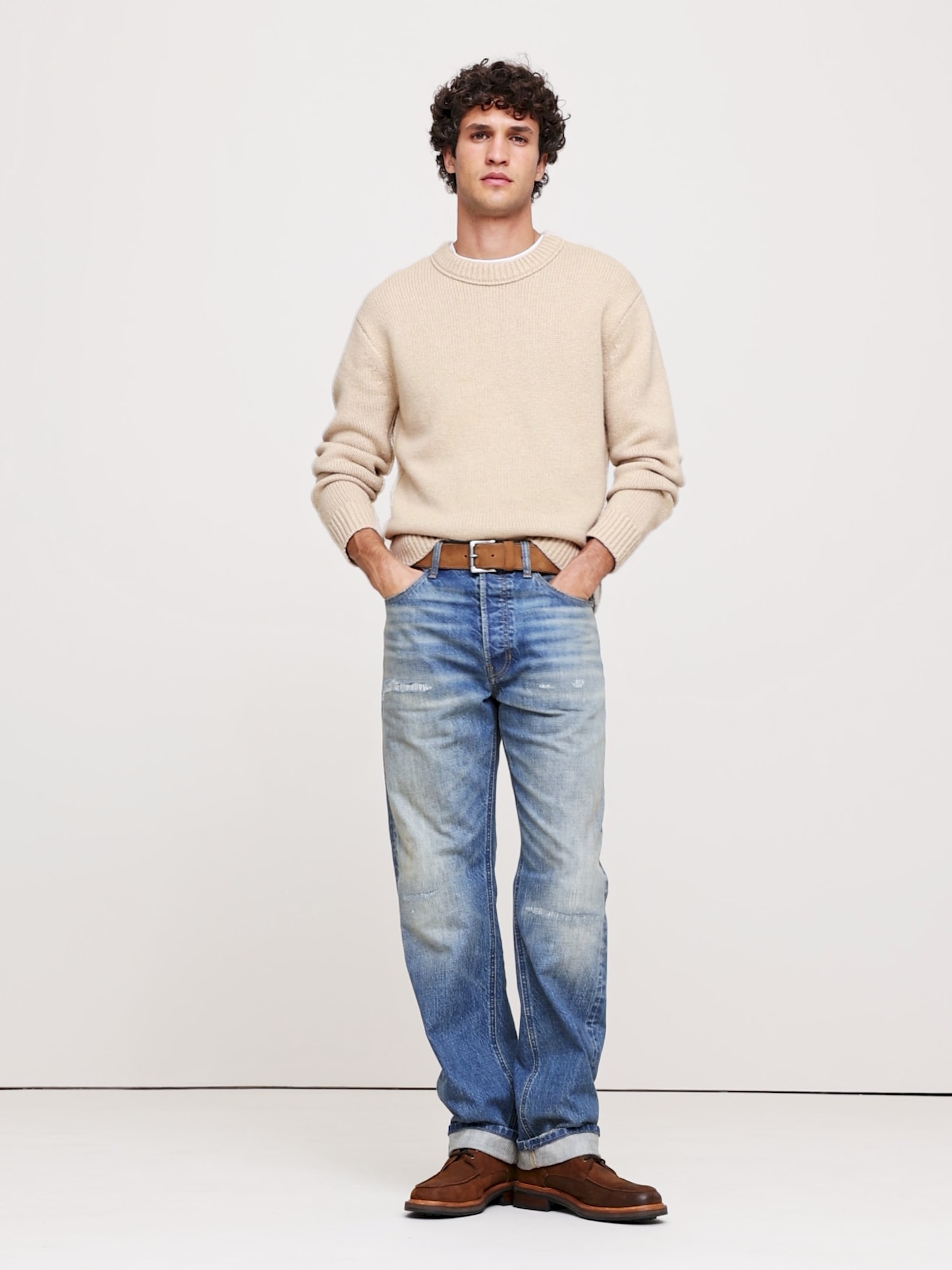 Image number 2 showing, Relaxed Wool-Cotton Crew-Neck Sweater