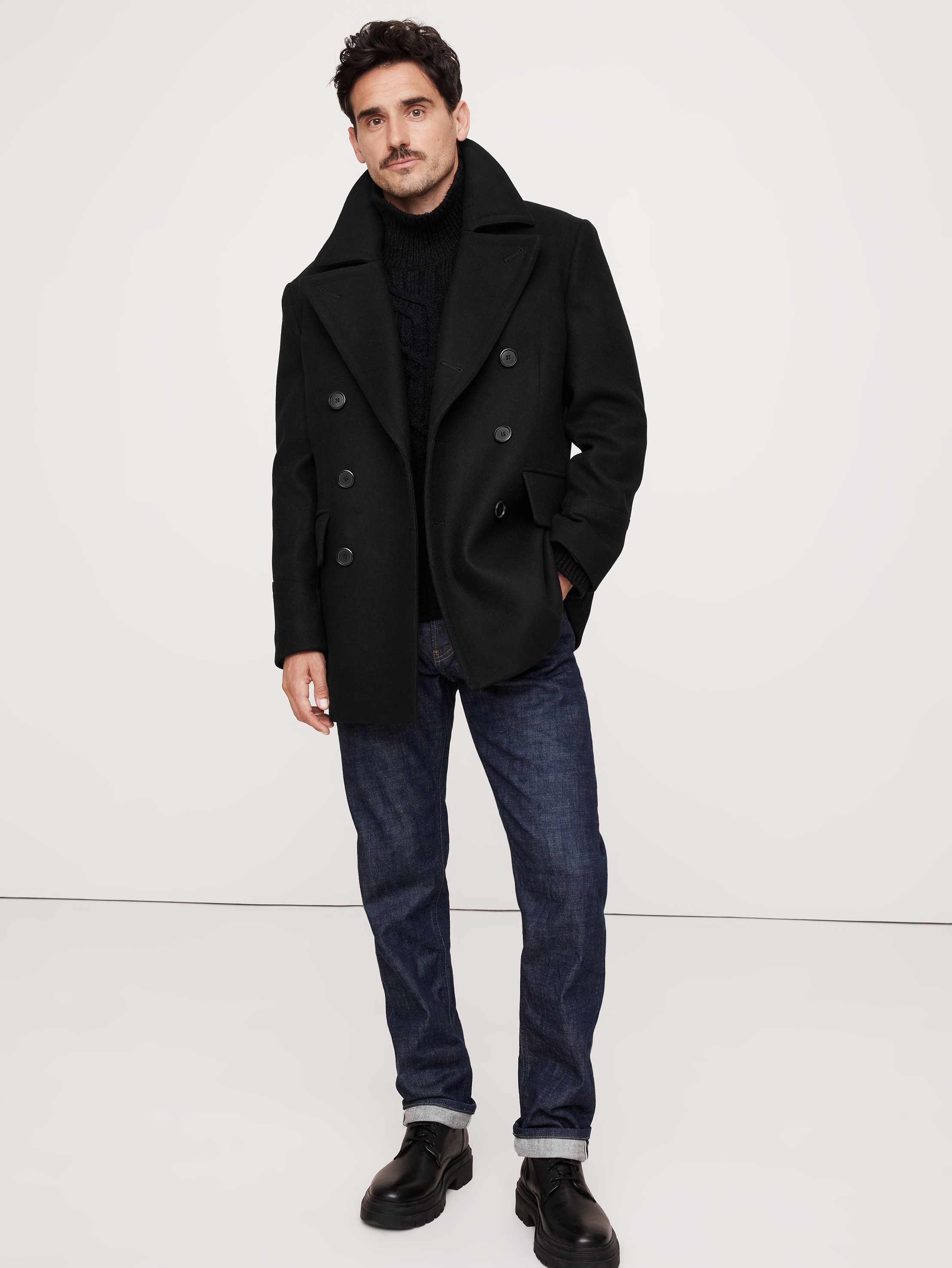 Italian Melton Peacoat | Banana Republic