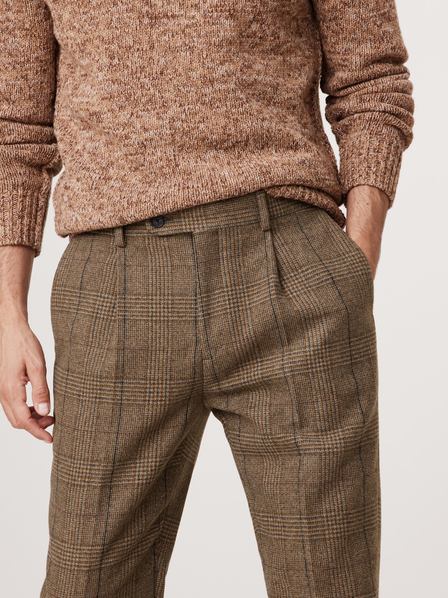 Plaid Flannel Suit Pant