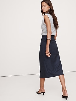 関税込 WOOL & COTTON MIDI SKIRT J20939H00003M1241513 Wool Wrap Front Skirt – La Garçonne