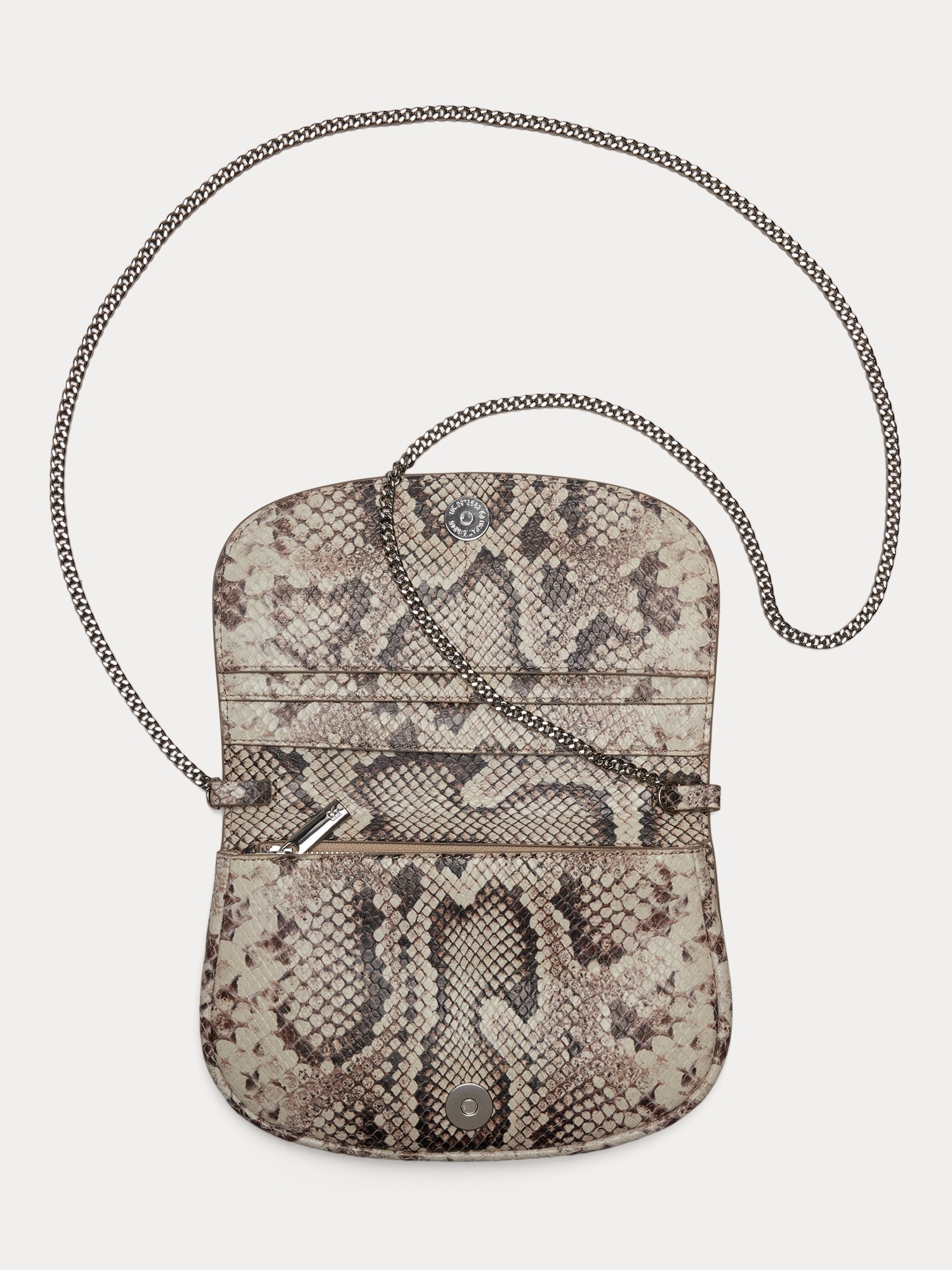 Snake-Print Italian Leather Crossbody Bag