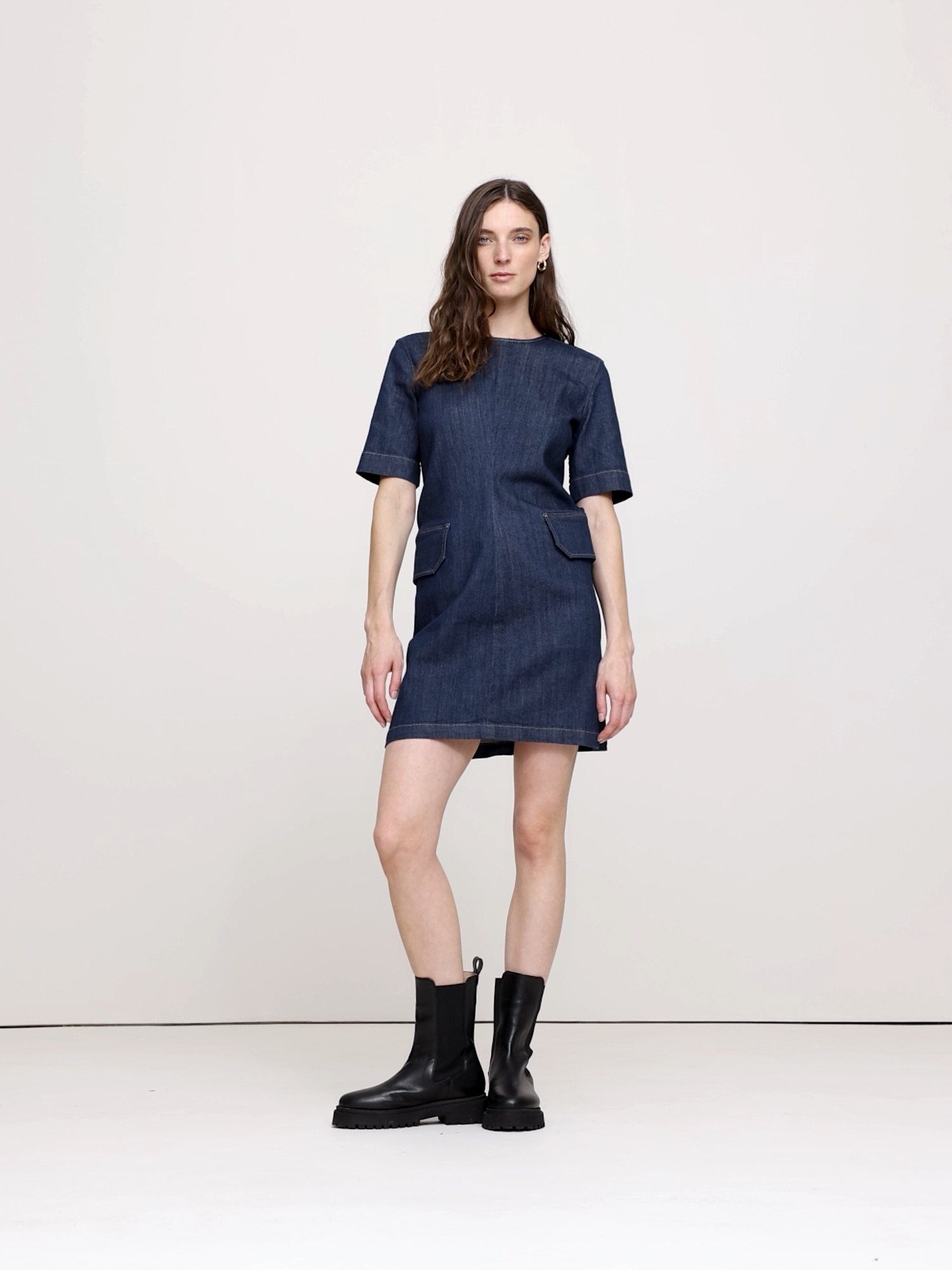 Image number 2 showing, Denim Utility Mini Dress