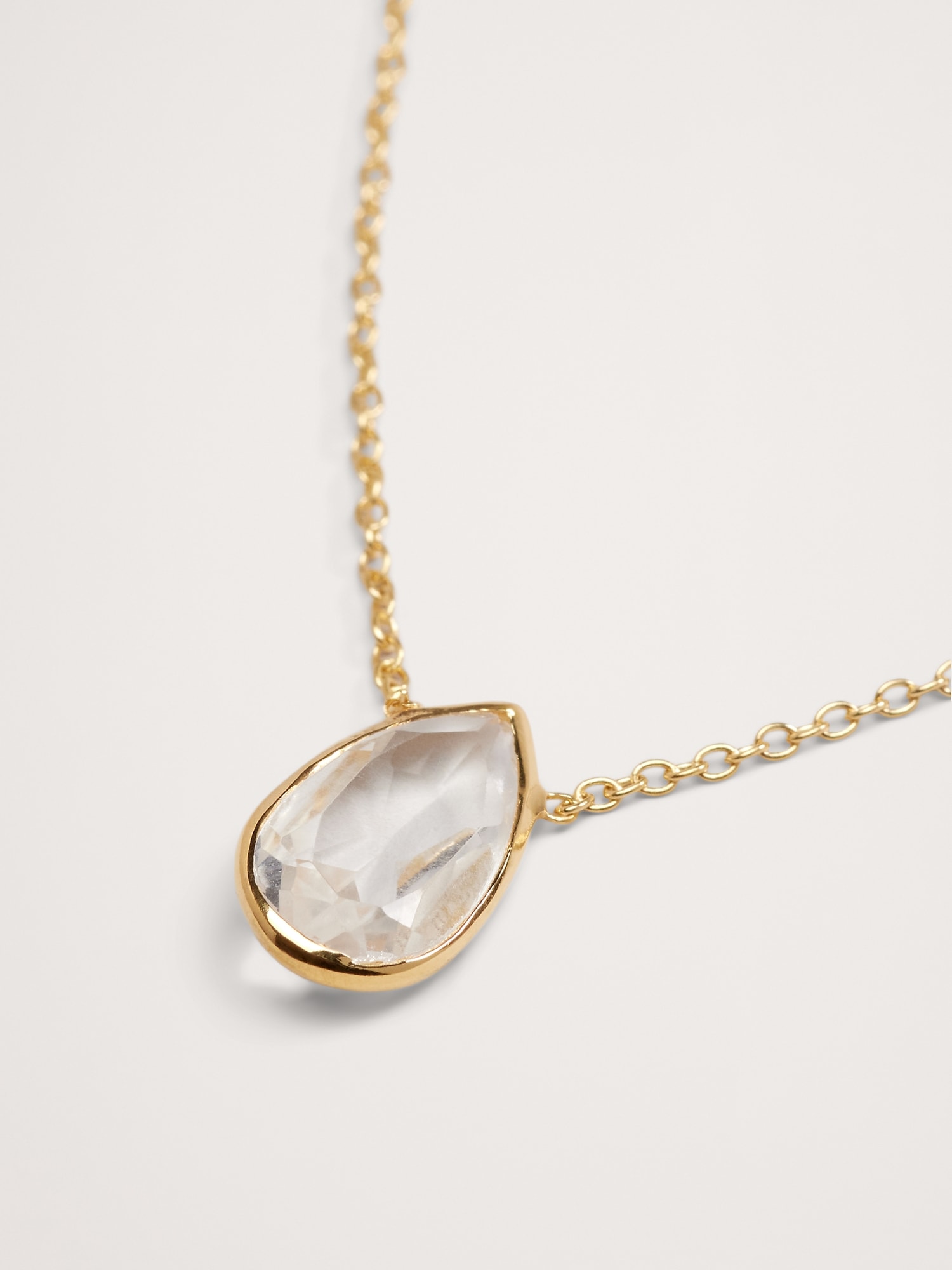 Teardrop Crystal Pendant Necklace Aureus + Argent