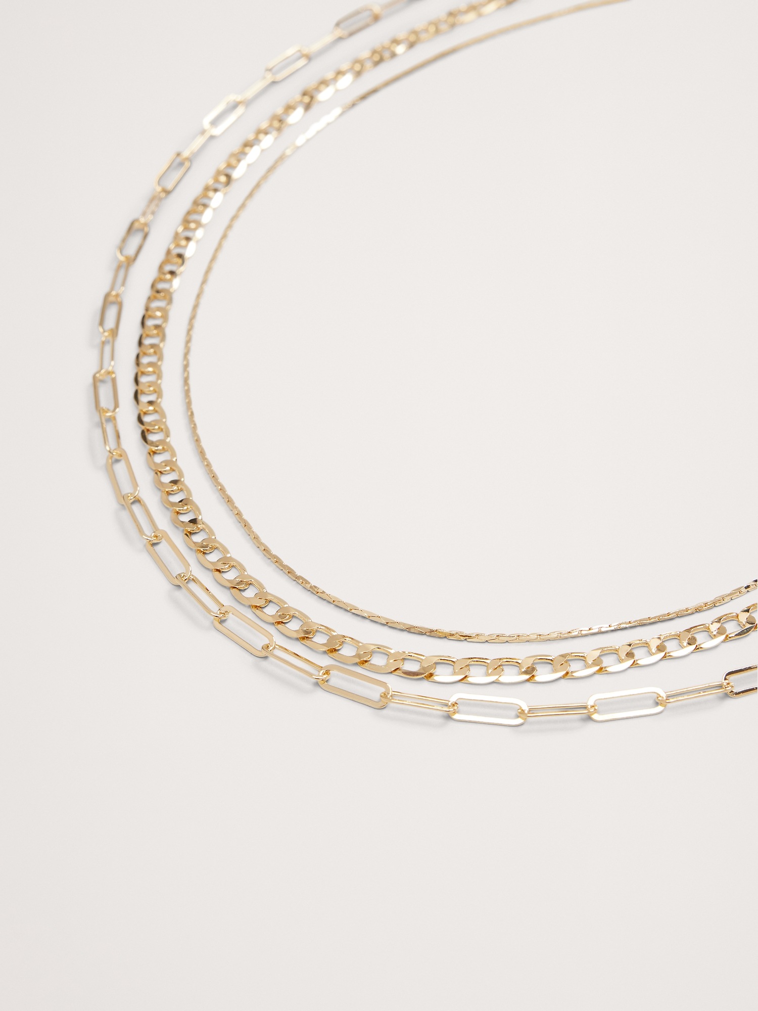 Banana Republic Ravena Delicate Chains Set Of 3 by Aureus + Argent, цвет: Золотой — фото 3