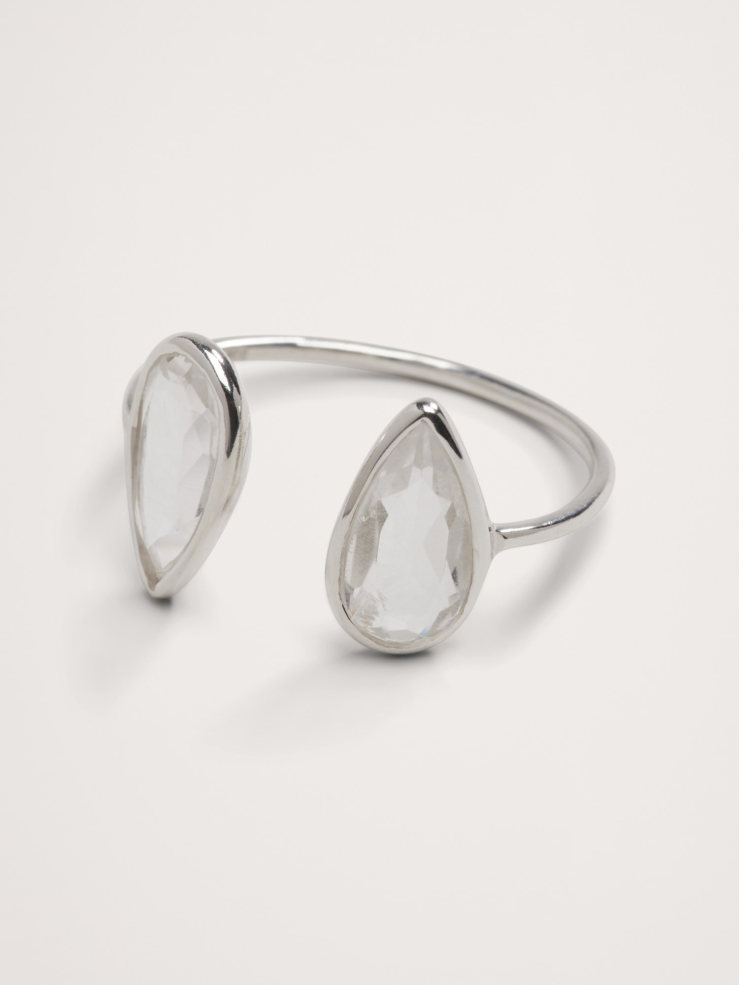 Teardrop Crystal Ring Aureus + Argent