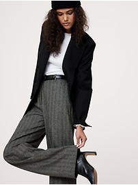 High-Rise Modern Straight Herringbone Pant