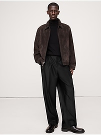 Signature Italian Hopsack Wide-Leg Pant | Banana Republic