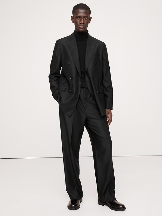 Signature Italian Hopsack Wide-Leg Pant | Banana Republic