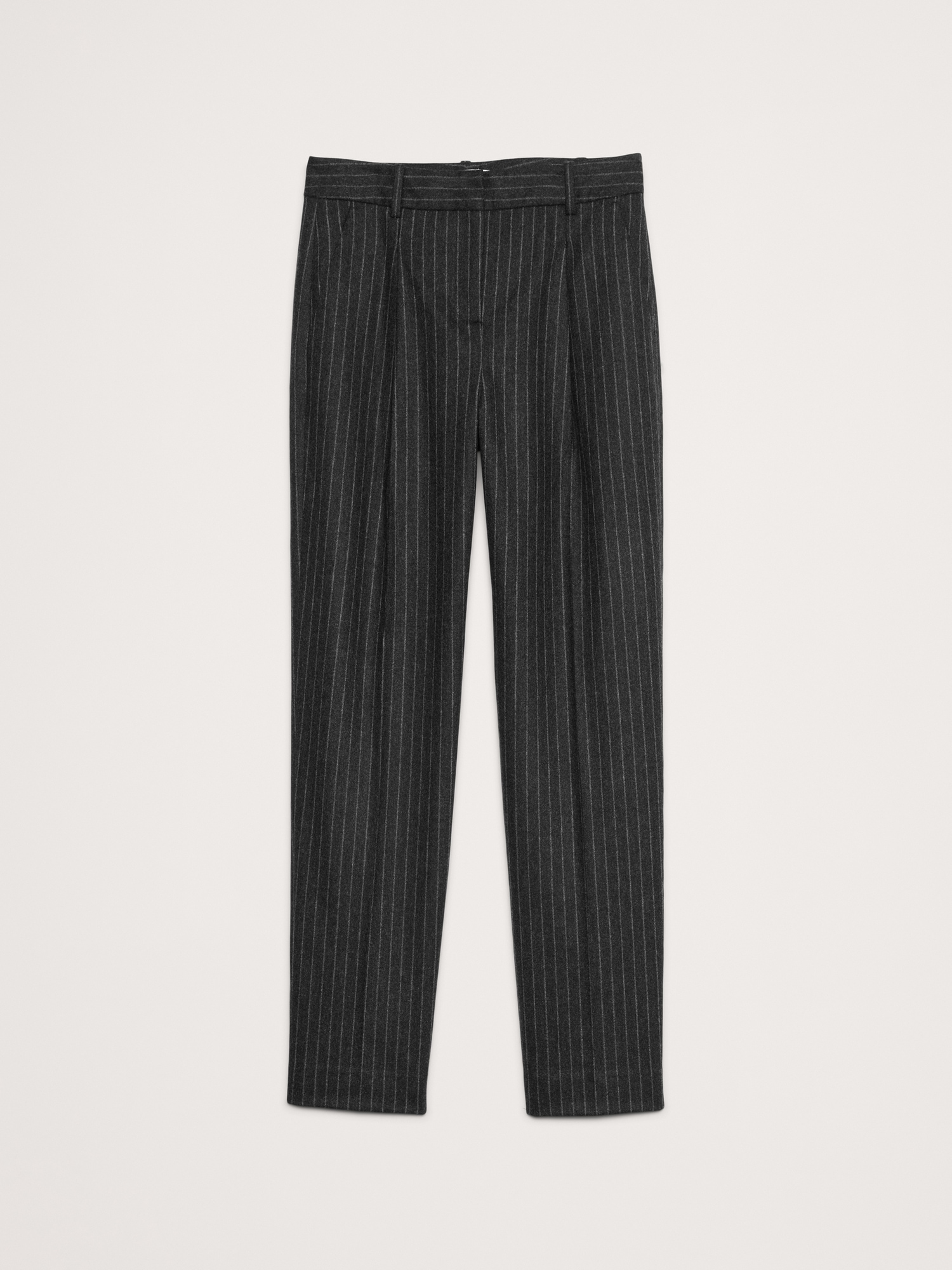 High-Rise Pleated Flannel Pant