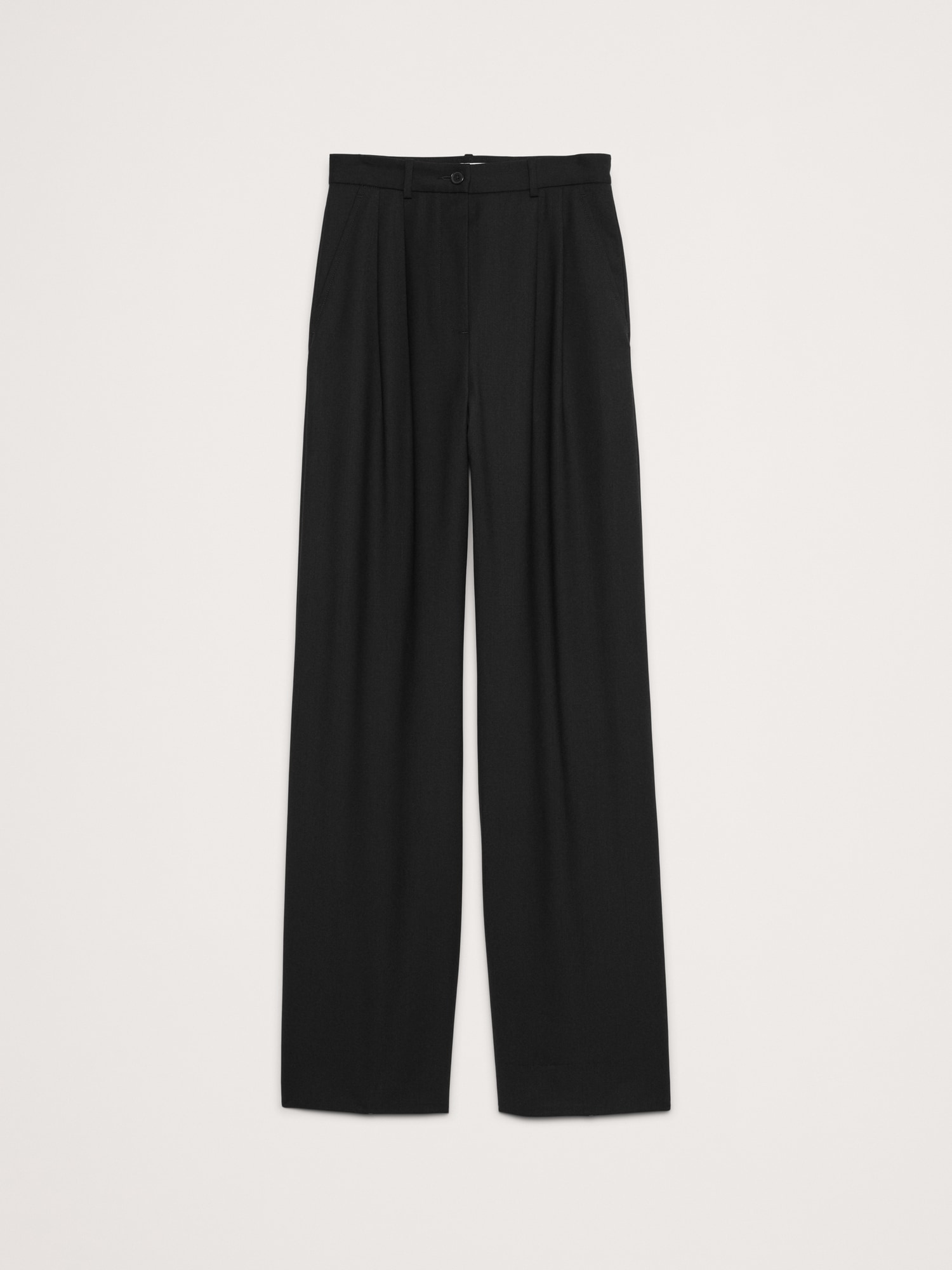 High-Rise Wide-Leg Wool Pant