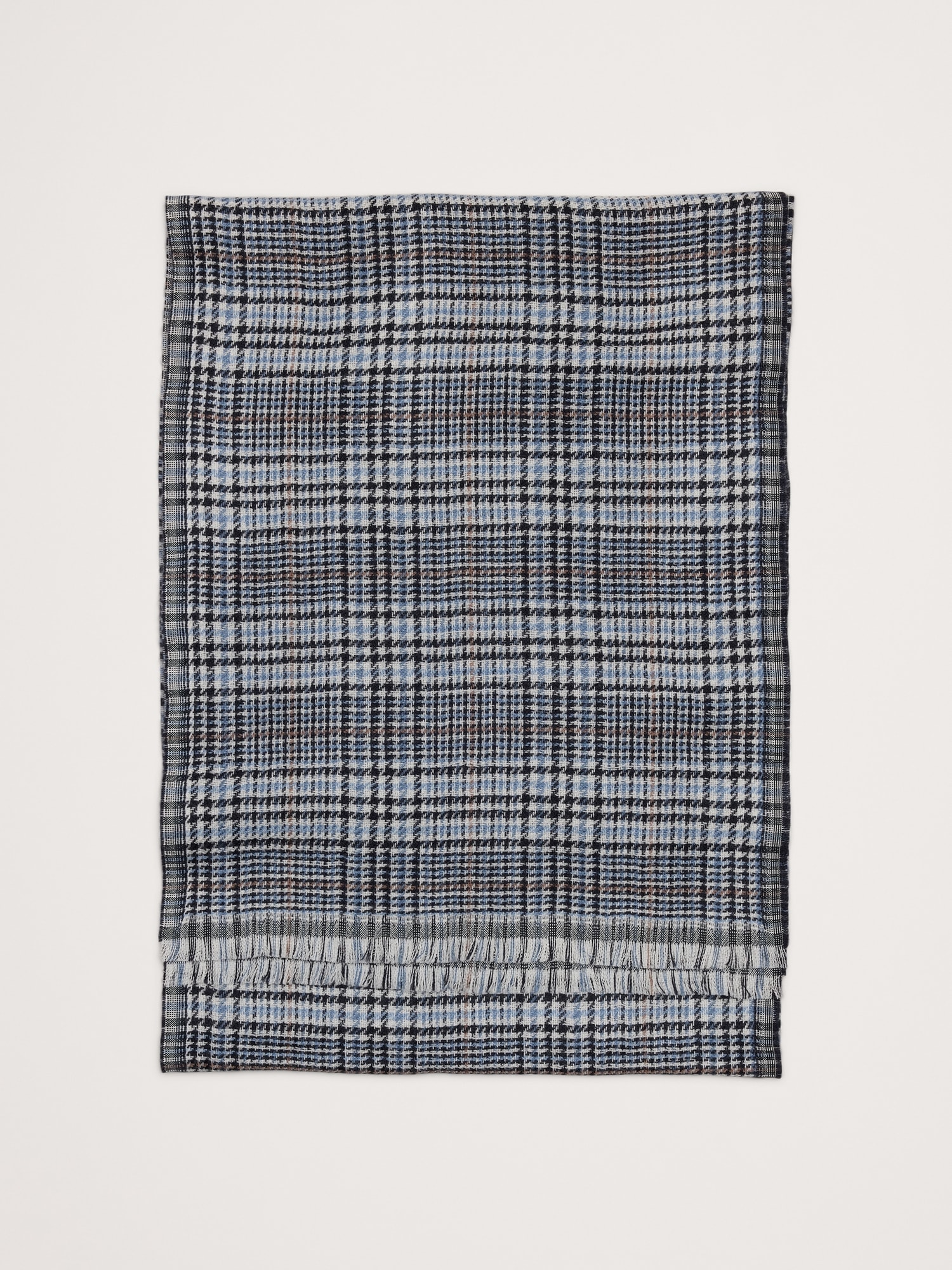 Plaid Lightweight Wool Scarf