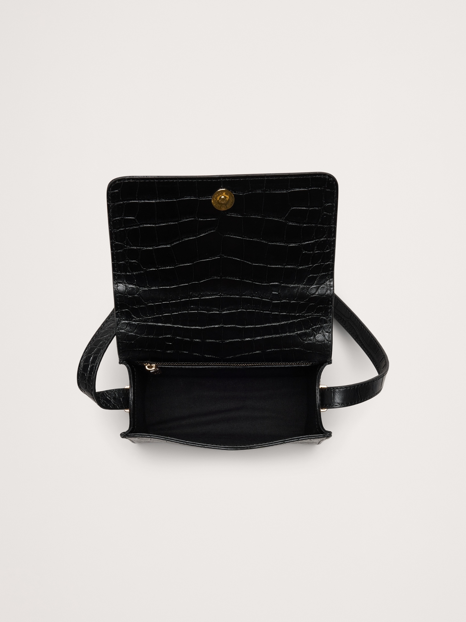 Crocodile Embossed Leather Crossbody Bag