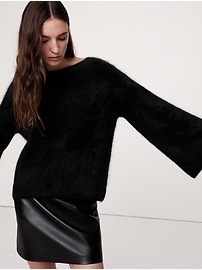 Brushed Cashmere Flare-Sleeve Sweater