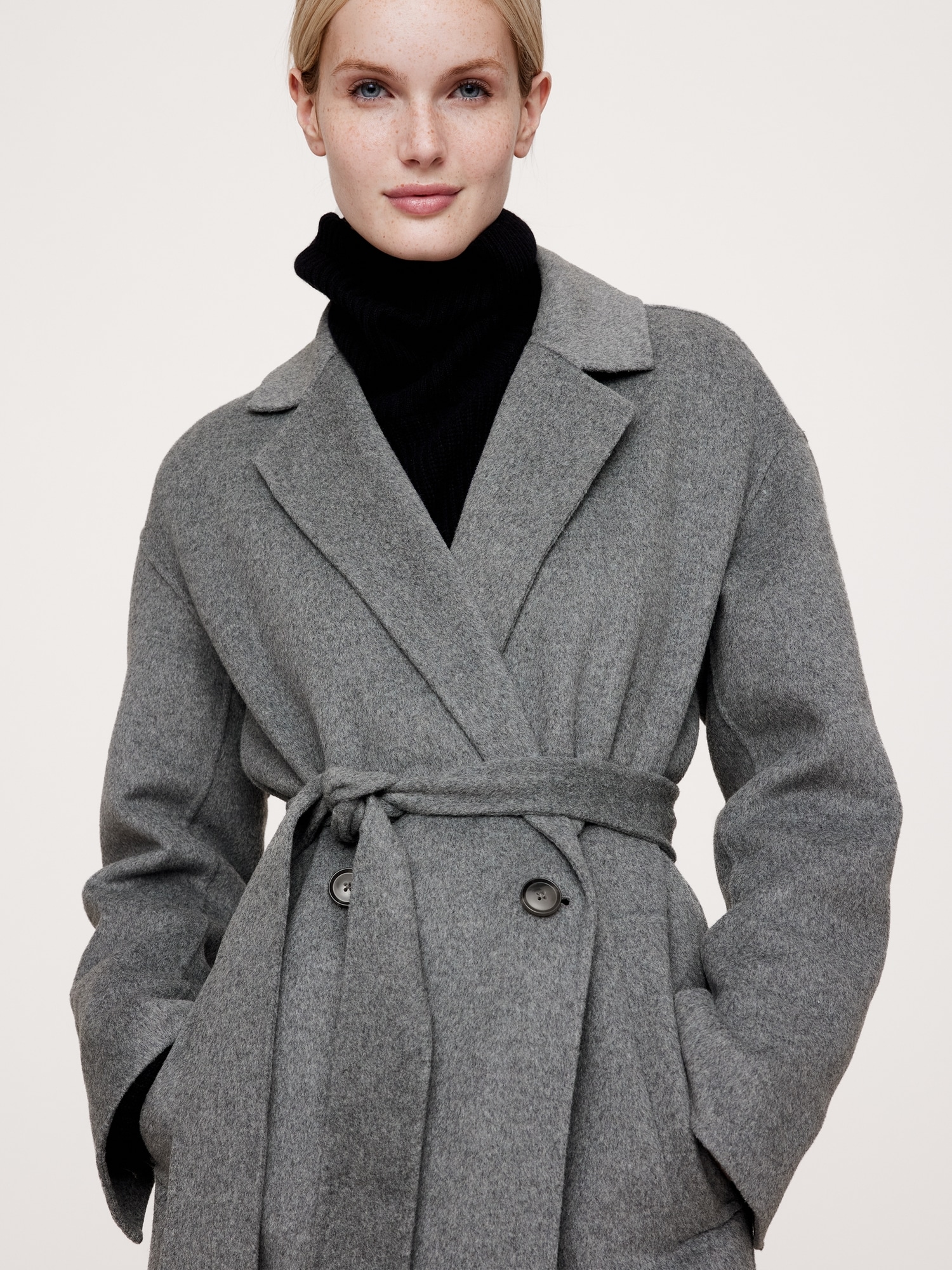 Banana republic black wool coat best sale