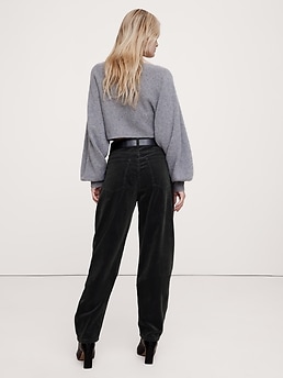High-Rise Bow Corduroy Pant | Banana Republic