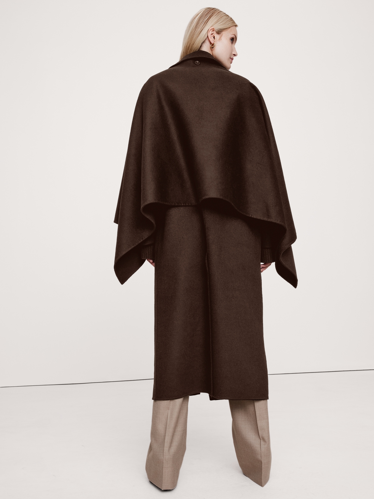 Oversized Double-Faced Cape Coat