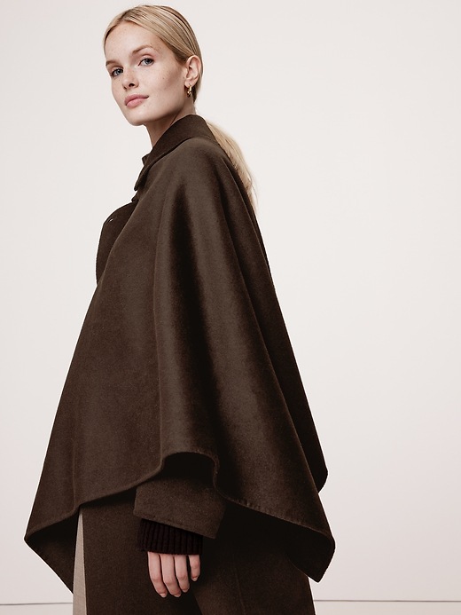 【YENN】DOUBLE FACE CAPE JACKET Oversized Double-Faced Cape Coat | Banana Republic
