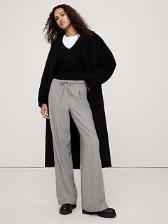 パンツ CTHY FLANNELANA WOOL WIDE SLACKS Willa Full-length Flare Pant In Italian City Wool Blend For Women