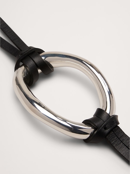 Leather Oval Bracelet