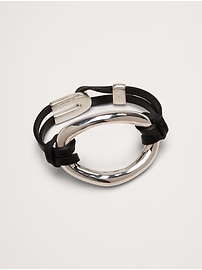 BANANA REPUBLIC レザー オーバル ブレスレット バナリパ Leather Oval Bracelet | Banana Republic