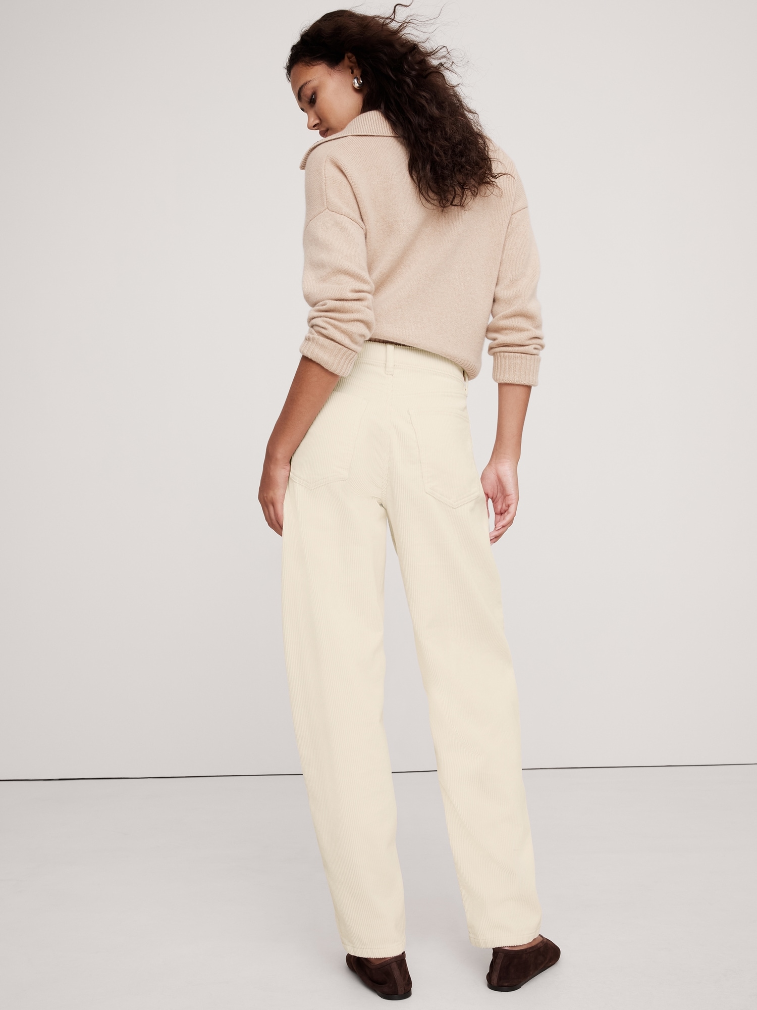 High-Rise Bow Corduroy Pant