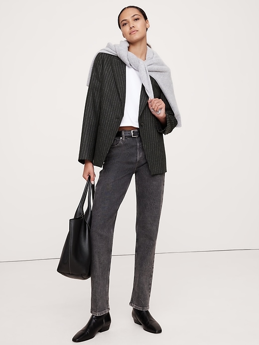 Relaxed-Slim Lightweight Wool Flannel Blazer | Banana Republic