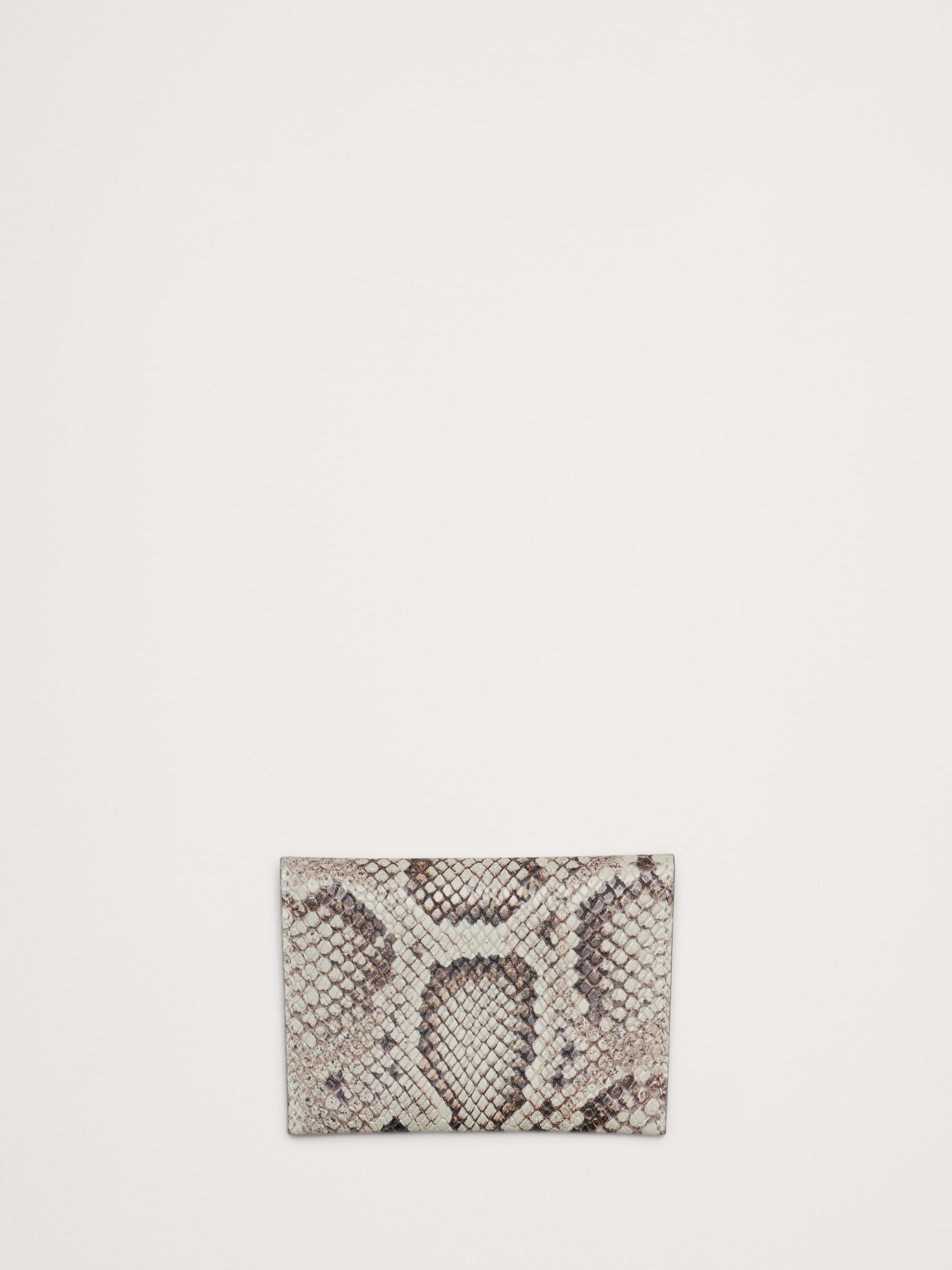 Snake-Print Leather Mini Envelope Pouch