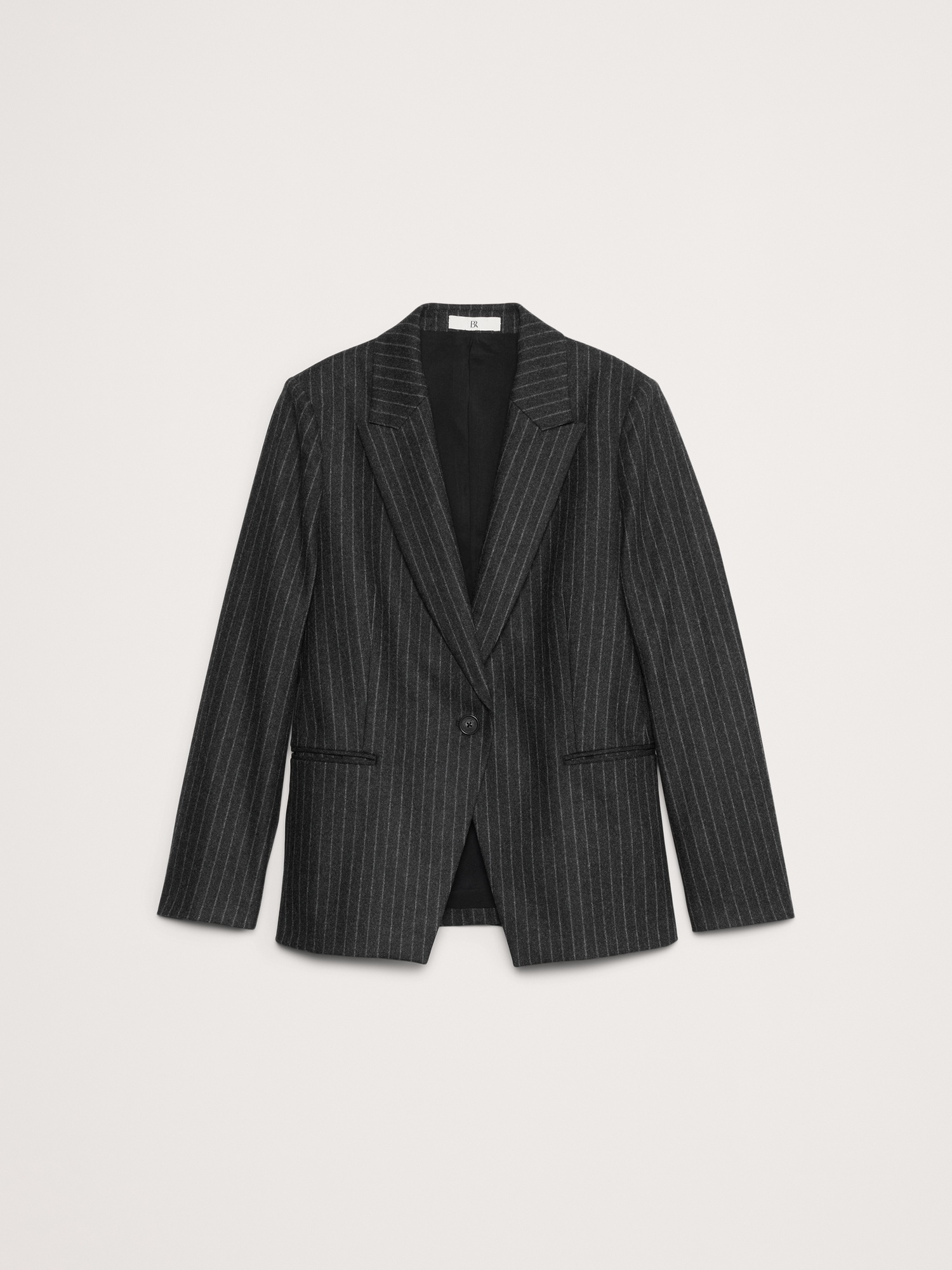 Relaxed Slim Pinstripe Flannel Blazer