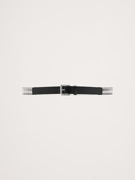 Metal Bar Leather Belt | Banana Republic display picture 3