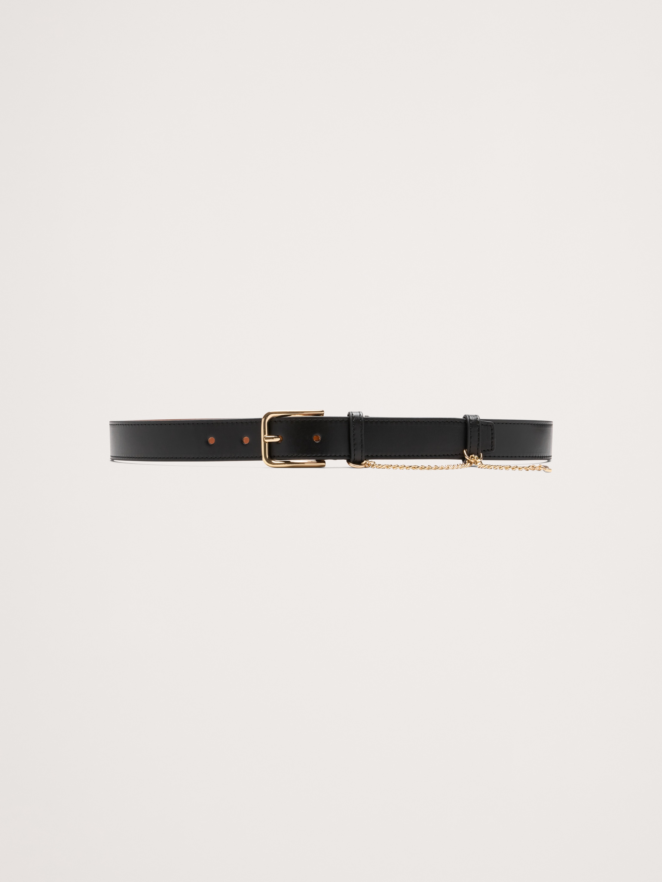 Llife LEATHER CHAIN BELT COAL BLACK 黒 LIDNM ONLINE STORE / Llife LEATHER CHAIN BELT