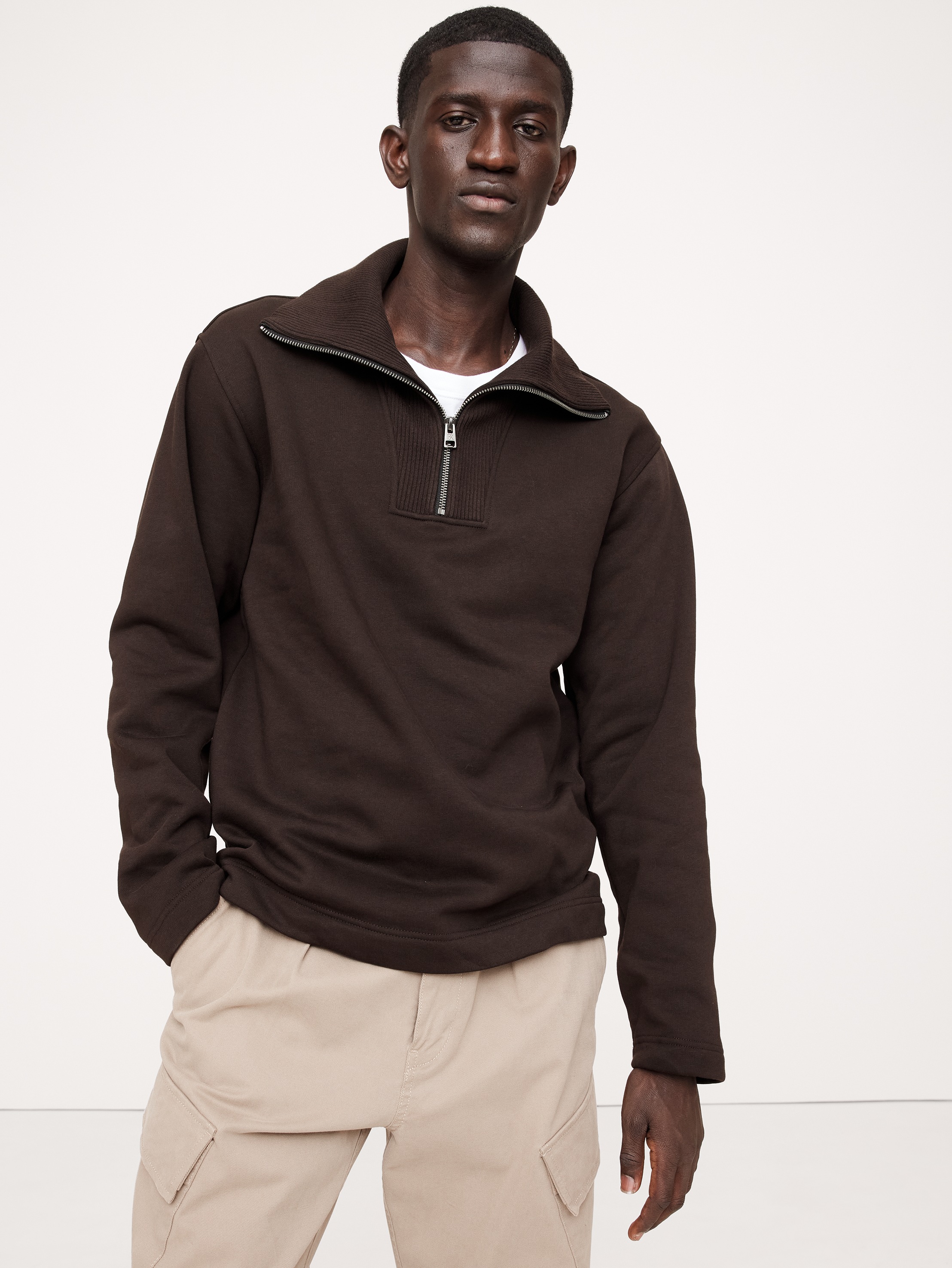 【BAON】[unisex] Teal ribbed half zip-up knit 52a7382d8fd6eb93bed3fc23c044f3
