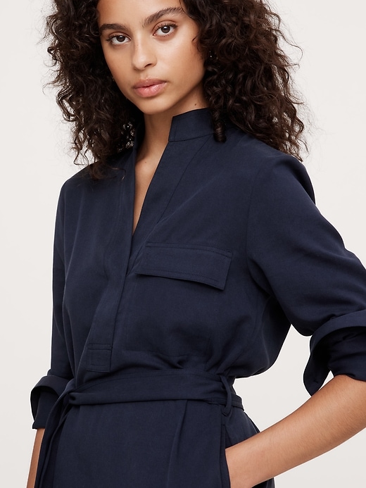 banana republic tencel shirt dress Tencel™-Cotton Utility Dress