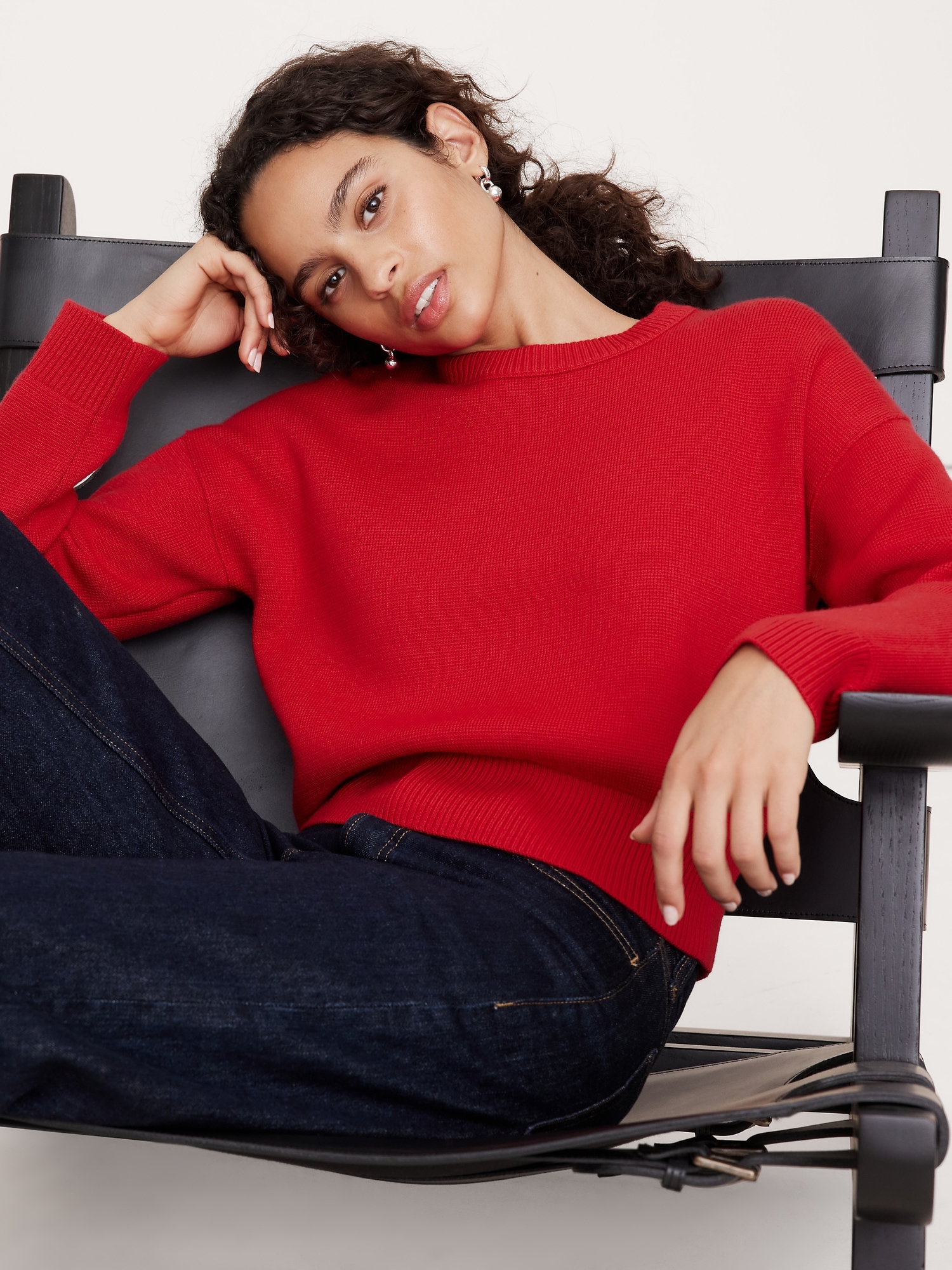 Merino Crew-Neck Cropped Sweater