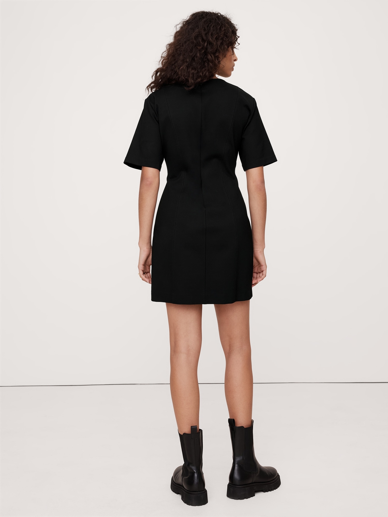 Everywhere Ponte Seamed Mini Dress