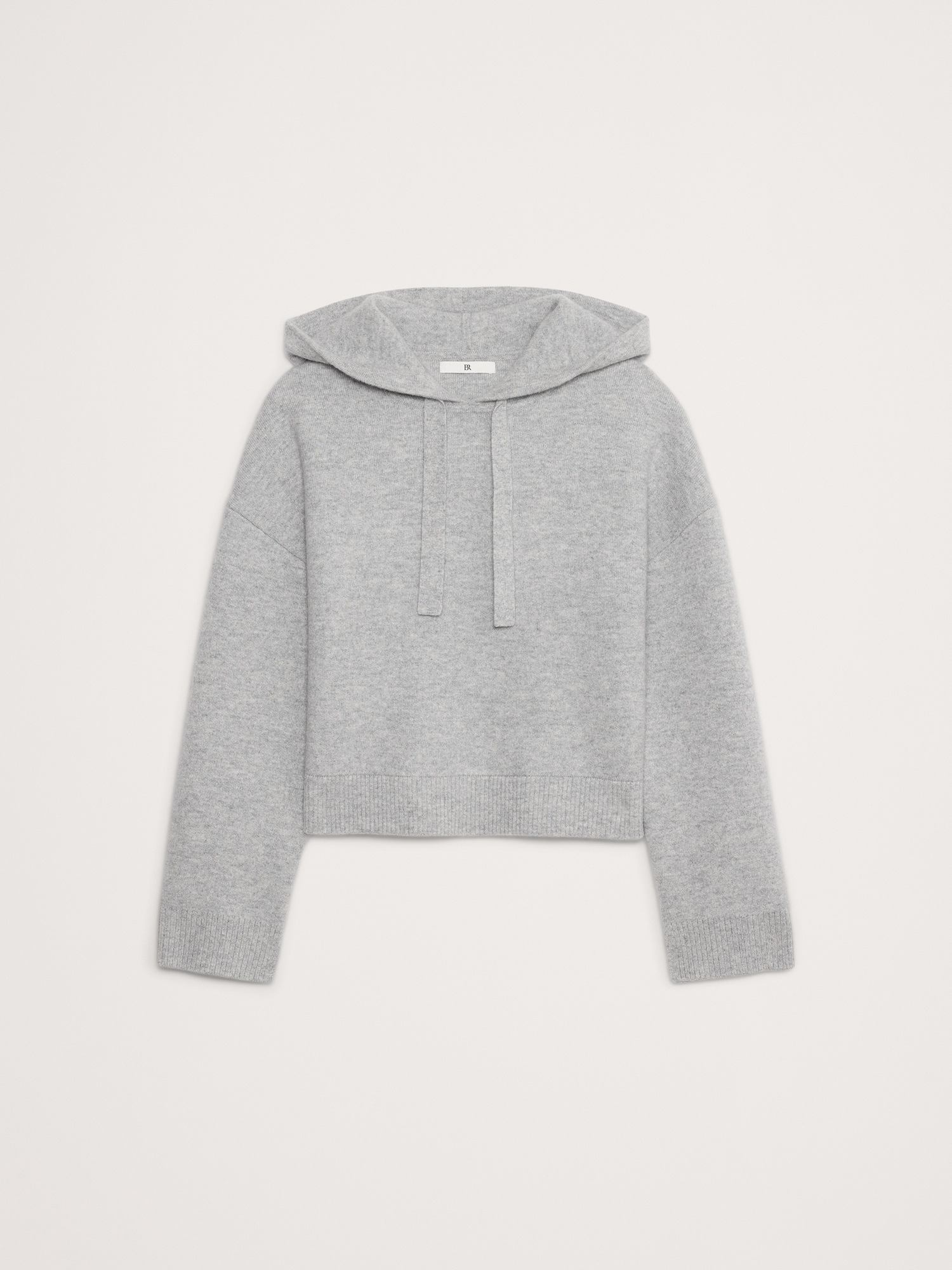 Double-Faced Cashmere Cropped Sweater Hoodie