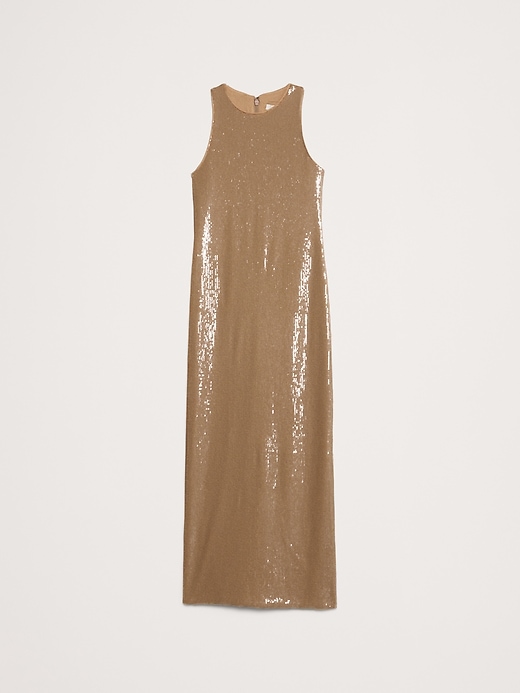 Stretch-Sequin Maxi Dress