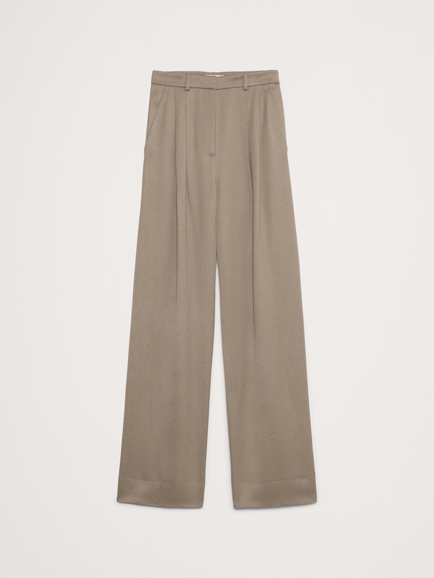 High-Rise Wide-Leg Italian Satin Pant