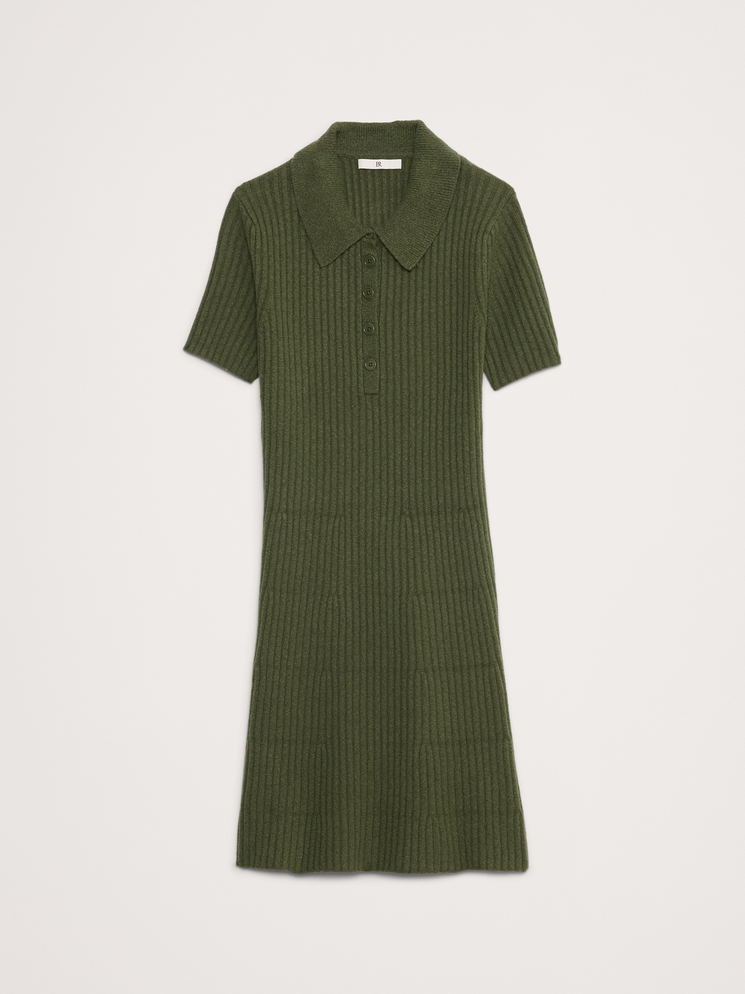 Ribbed Polo Sweater Dress