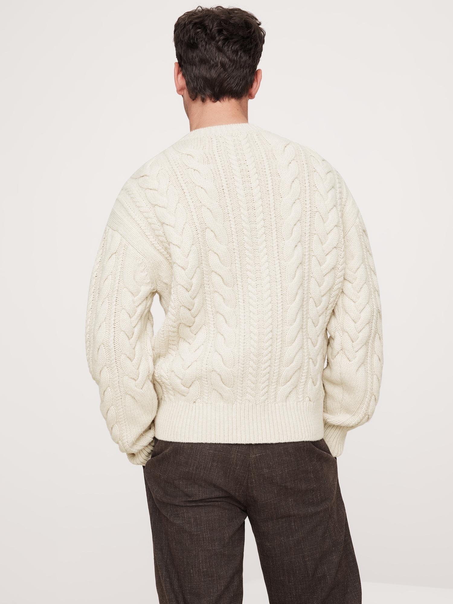 Italian Merino Blend Cable Knit Sweater Banana Republic