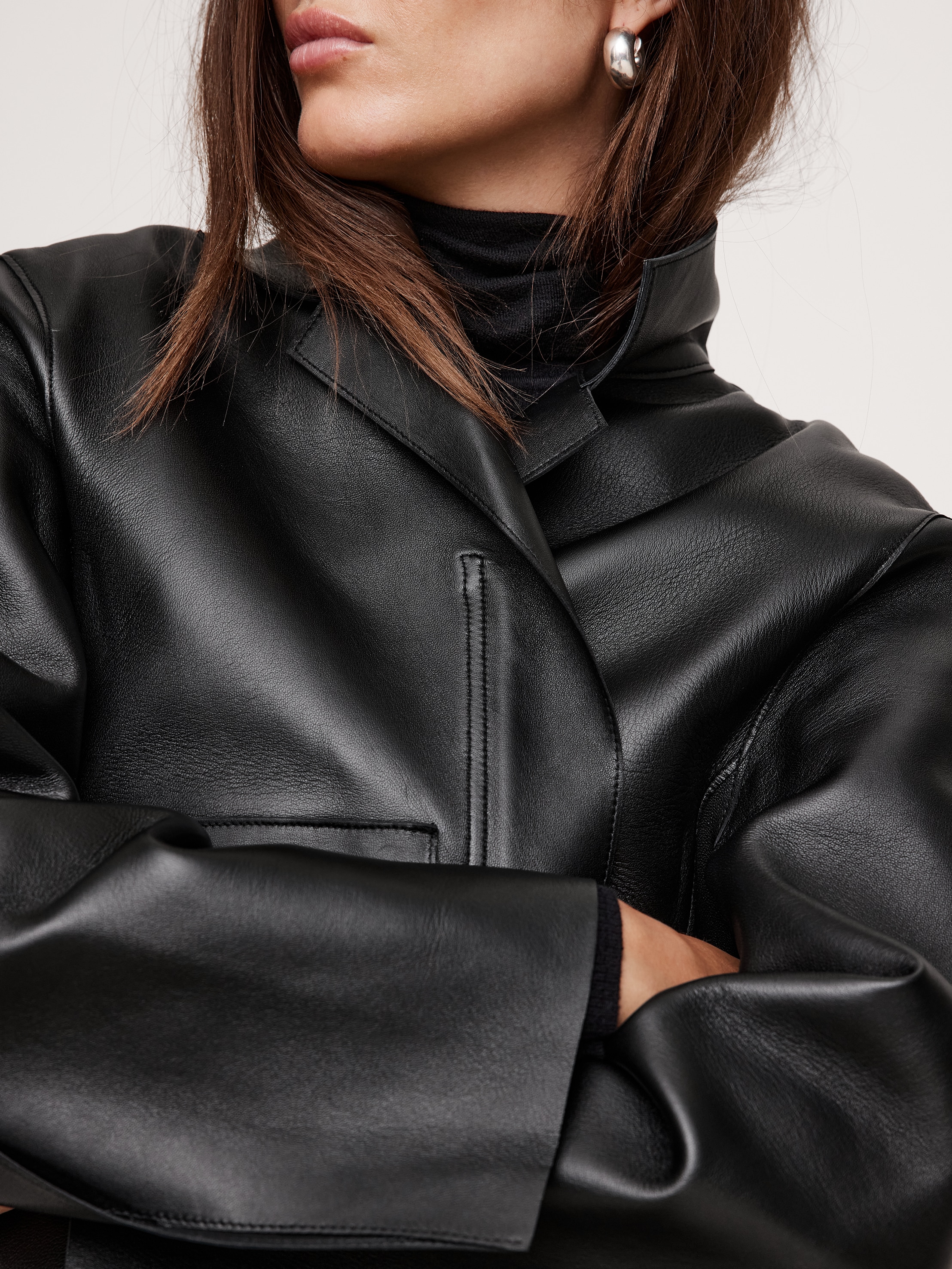 ジャケット・アウター archive BANANA REPUBLIC leather jacket BANANA REPUBLIC BLACK LEATHER JACKET (XL) CA17897 | eBay