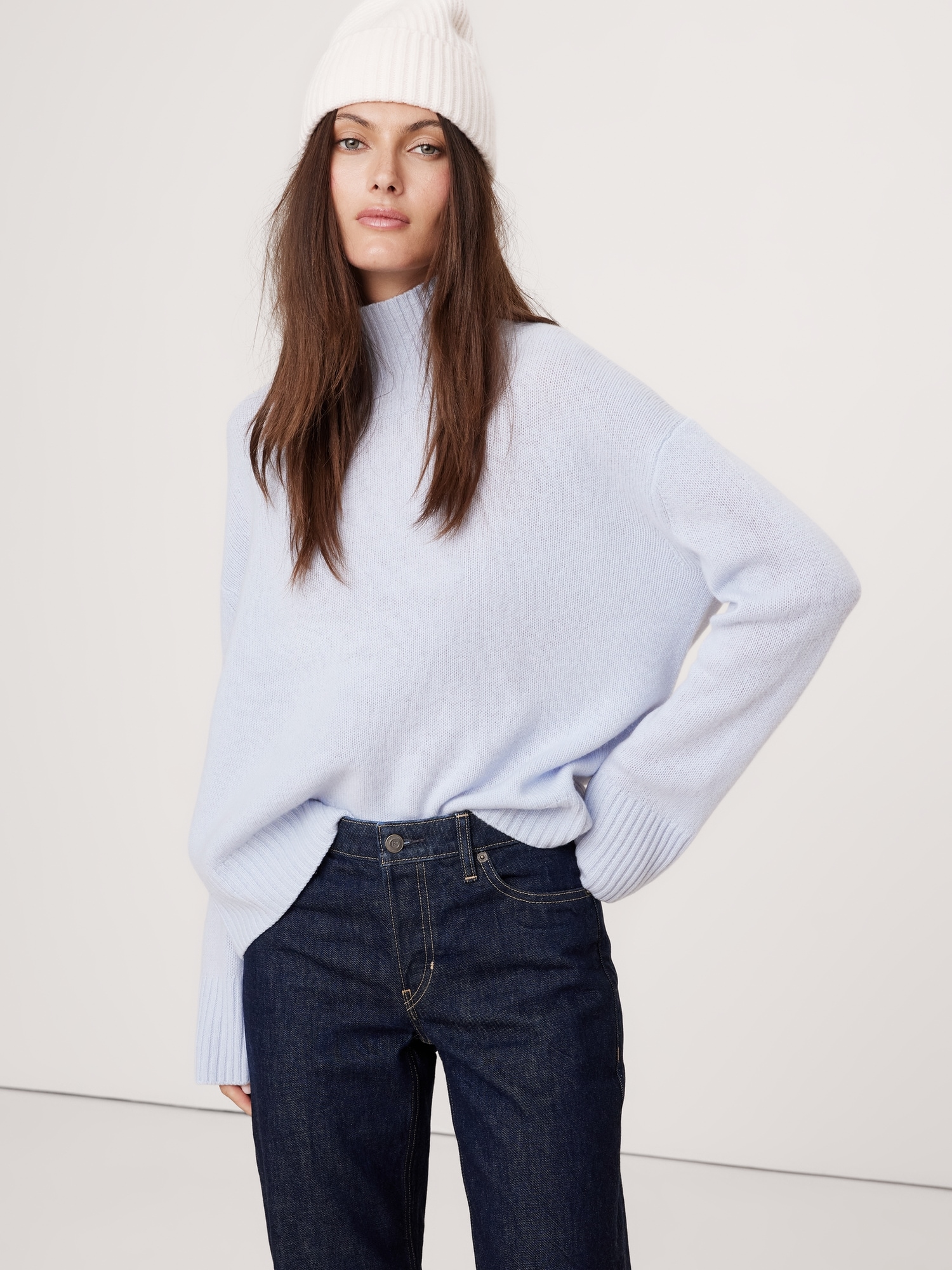 Oversized Cashmere Turtleneck Sweater Banana Republic