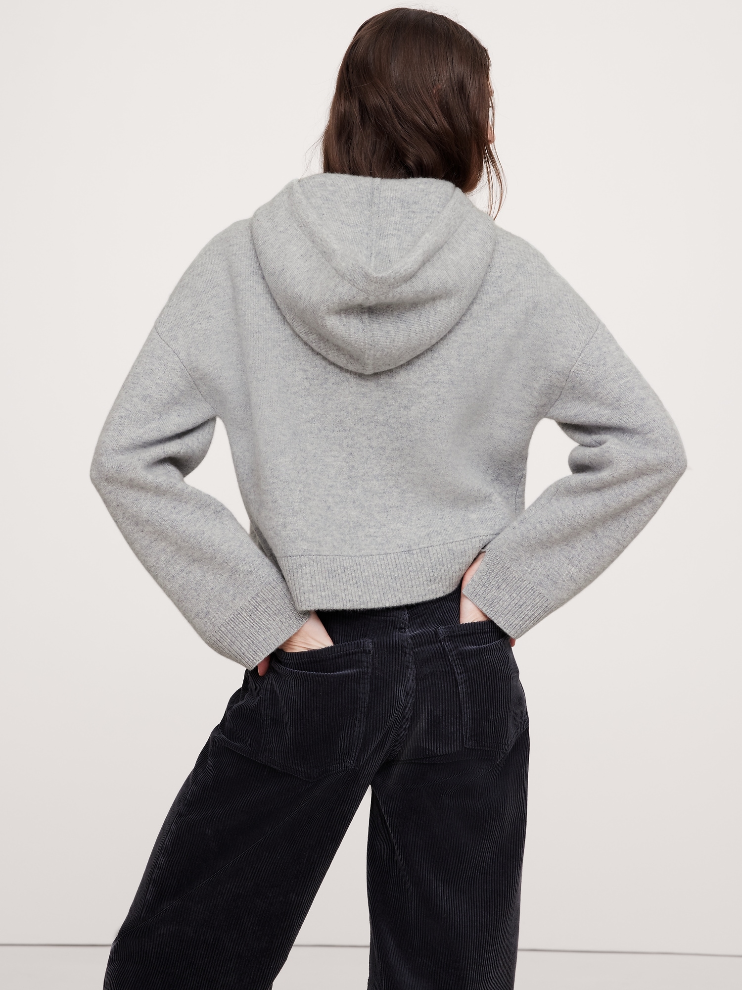 Cashmere cropped hoodie sale