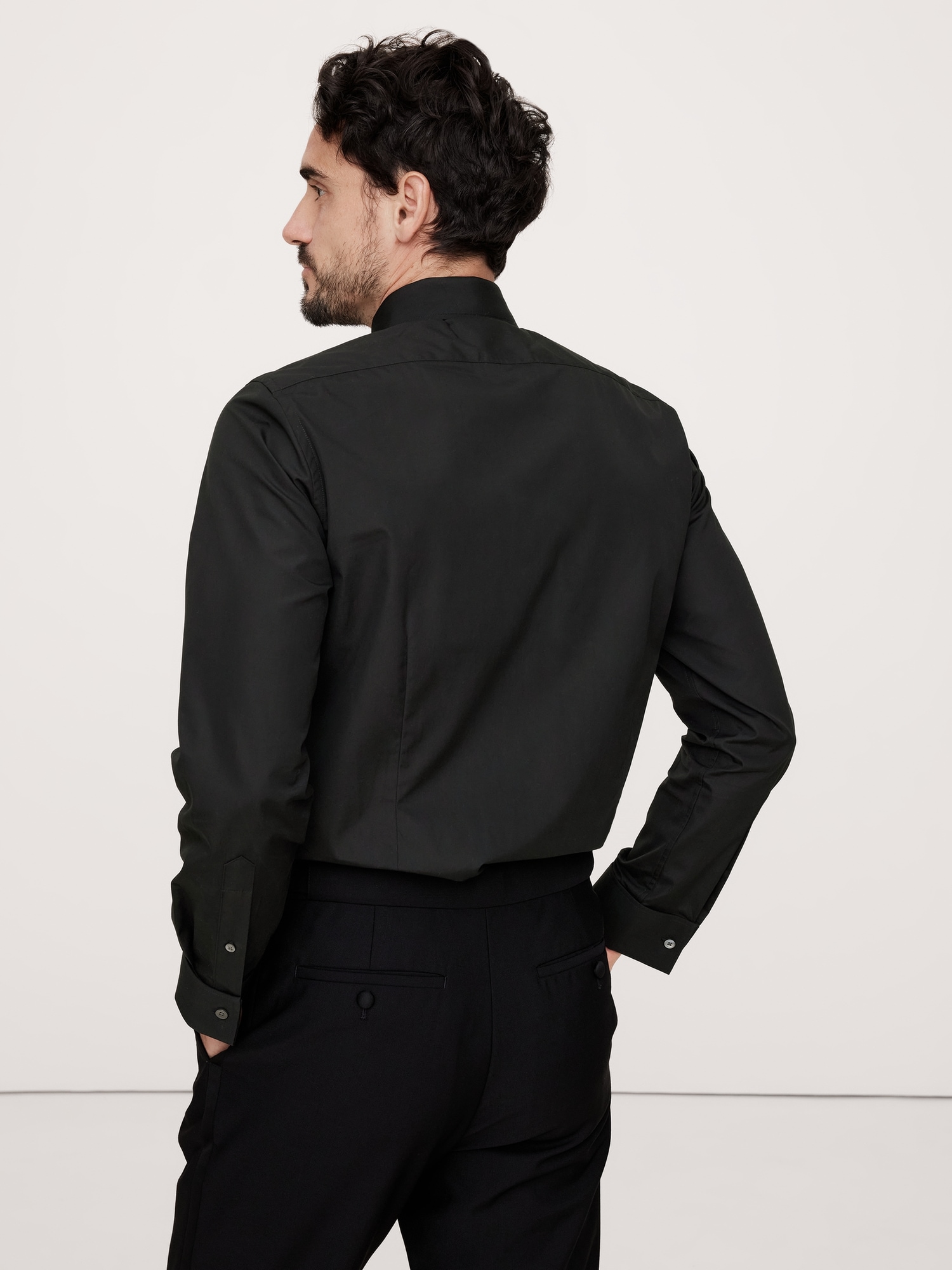 Slim Poplin Tuxedo Shirt